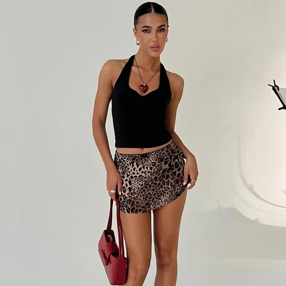 NWT - Princess Polly - Tejano Mini Skirt Leopard - Picture 8 of 12